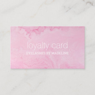Modern Simple Pink Marble Eyelash Extension Loyalty Card