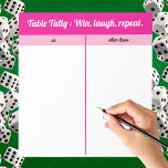 Modern Simple Pink White Bunco Table Tally  Notepad<br><div class="desc">Add style and fun to your game night with this pink and white Bunco table tally sheet. Designed for Bunco players, it’s easy to read, easy to score, and keeps your game organised. Features the funny ‘Win, Laugh, Repeat’ Bunco saying to keep the mood light and the competition friendly. Perfect...</div>
