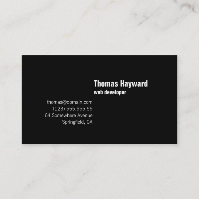 Modern Simple & Plain Affordable Business Card (Front)