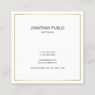 Modern Simple Plain Gold Look Professional Elegant Square Business Card