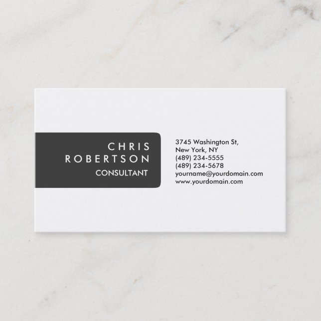 Modern Simple Plain Grey Attractive Business Card (Front)