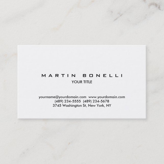 Modern Simple Plain Professional Business Card (Front)
