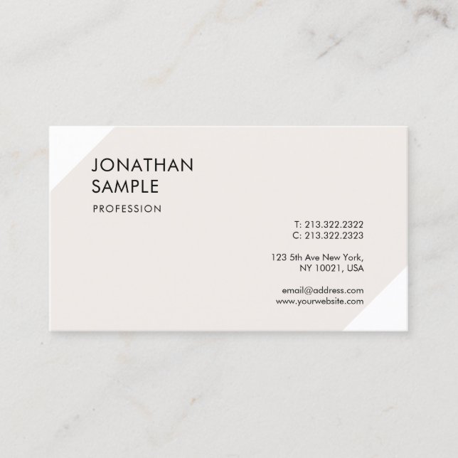 Modern Simple Plain Professional Sophisticated Business Card (Front)