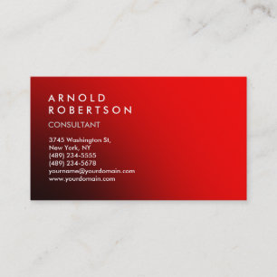 Modern Simple Plain Red Trendy Business Card