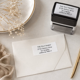 Modern Simple Plain Wedding Return Self-inking Stamp