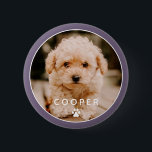 Modern Simple Playful Elegant Chic Paw Pet Photo 6 Cm Round Badge<br><div class="desc">This simple and classic design is composed of sans serif typography and add a custom photo of your pet.</div>