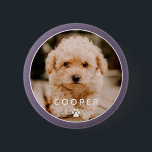 Modern Simple Playful Elegant Chic Paw Pet Photo 6 Cm Round Badge<br><div class="desc">This simple and classic design is composed of sans serif typography and add a custom photo of your pet.</div>