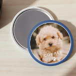 Modern Simple Playful Elegant Chic Paw Pet Photo Magnet<br><div class="desc">This simple and classic design is composed of sans serif typography and add a custom photo of your pet.</div>
