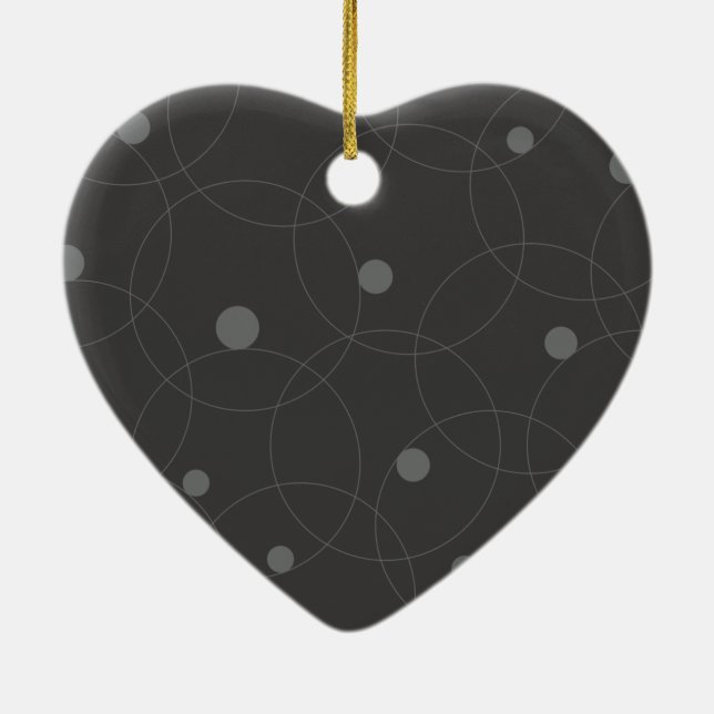 Modern, simple, playful, fun pattern of circles ceramic tree decoration (Back)