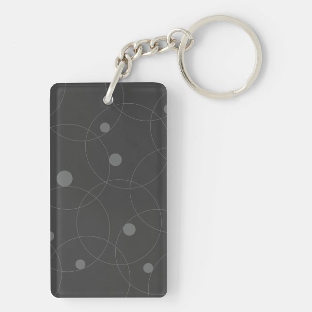 Modern, simple, playful, fun pattern of circles key ring (Back)