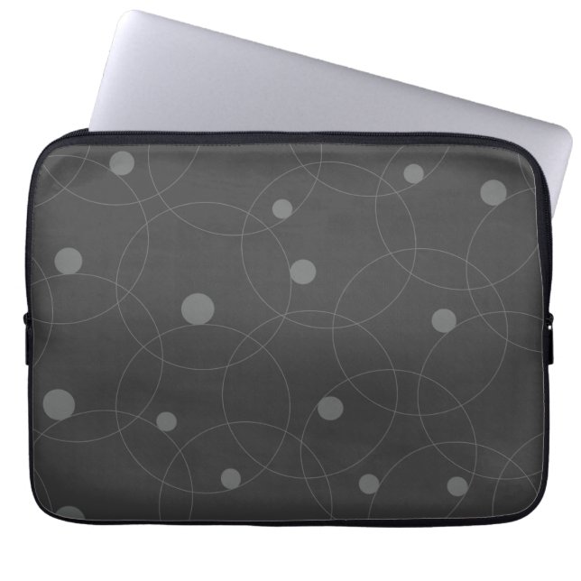 Modern, simple, playful, fun pattern of circles laptop sleeve (Front)
