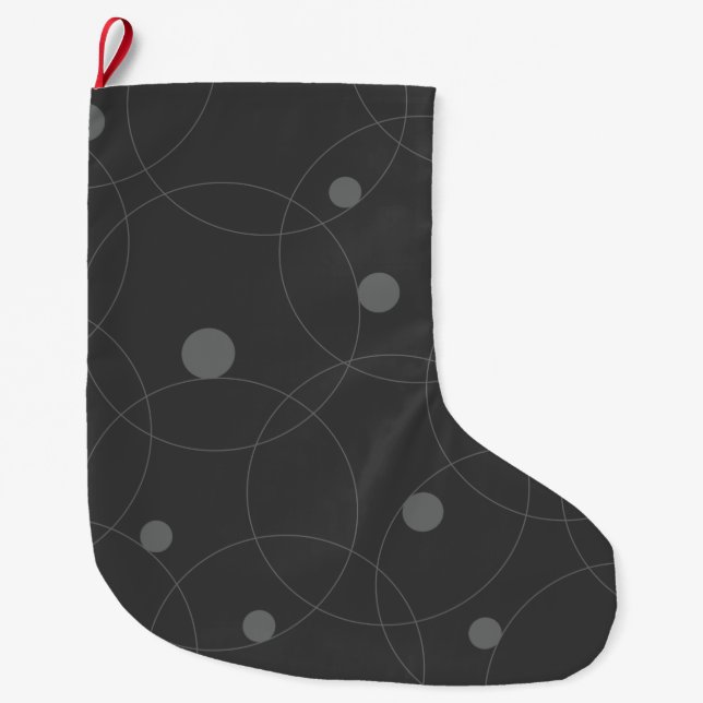 Modern, simple, playful, fun pattern of circles large christmas stocking (Front)