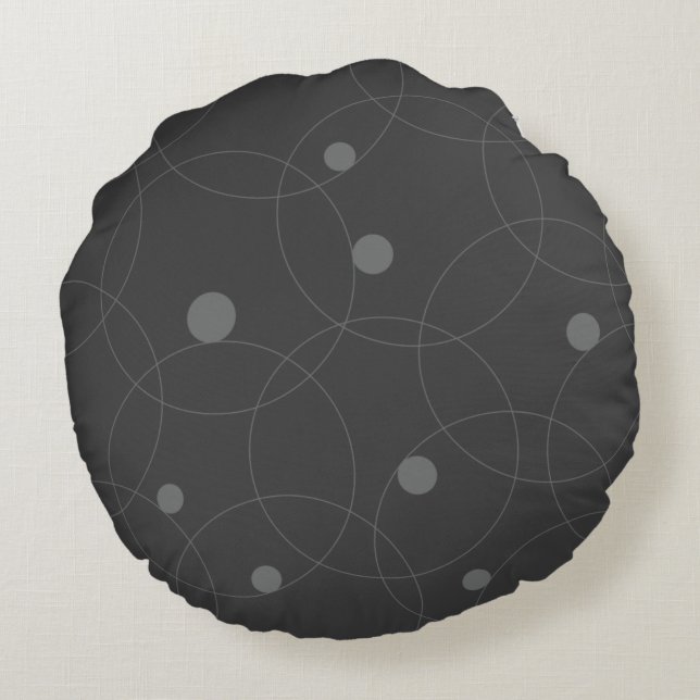 Modern, simple, playful, fun pattern of circles round cushion (Back)