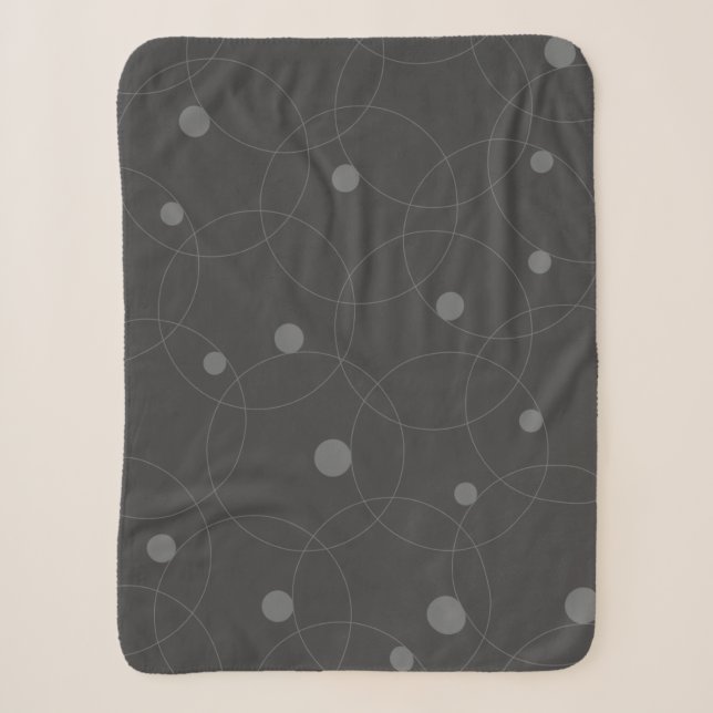 Modern, simple, playful, fun pattern of circles sherpa blanket (Front)