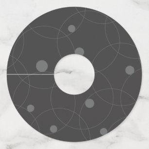 Modern, simple, playful, fun pattern of circles wine glass tag