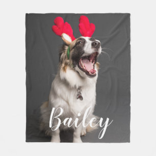 Modern Simple Playful Pet Photo Fleece Blanket