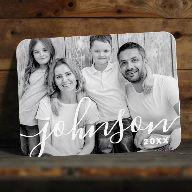 Modern Simple Playful Script Family Photos Magnet (Creator Uploaded)