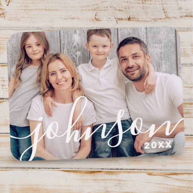 Modern Simple Playful Script Family Photos Magnet (Creator Uploaded)