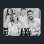 Modern Simple Playful Script Family Photos Magnet<br><div class="desc">Design is composed of modern and playful script typography. Add a family photo.</div>
