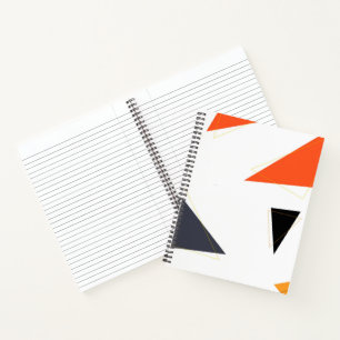 Modern, simple, playful triangle geometric pattern notebook
