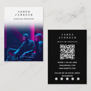 Modern Simple Producer Musician Photography  Business Card