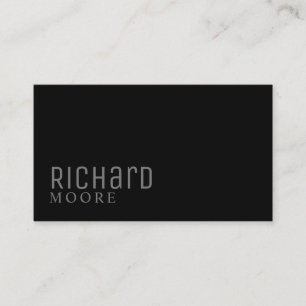 Modern Simple Profession Black Grey Minimalist Business Card