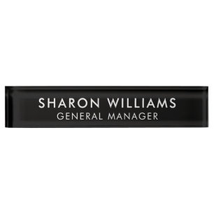 Modern Simple Professional Black Office Title Desk Nameplate