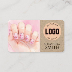 Modern Simple Professional Business Nail Tech Card