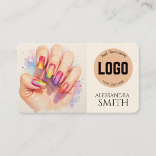Modern Simple Professional Business Nail Tech Card