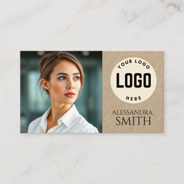Modern Simple Professional Business Photo Square Calling Card (Front)