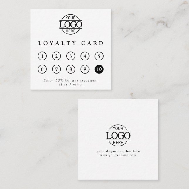 Modern Simple Professional Custom Business Logo  Loyalty Card (Front/Back)