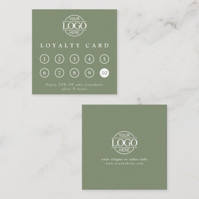 Modern Simple Professional Custom Business Logo  Loyalty Card (Front/Back)