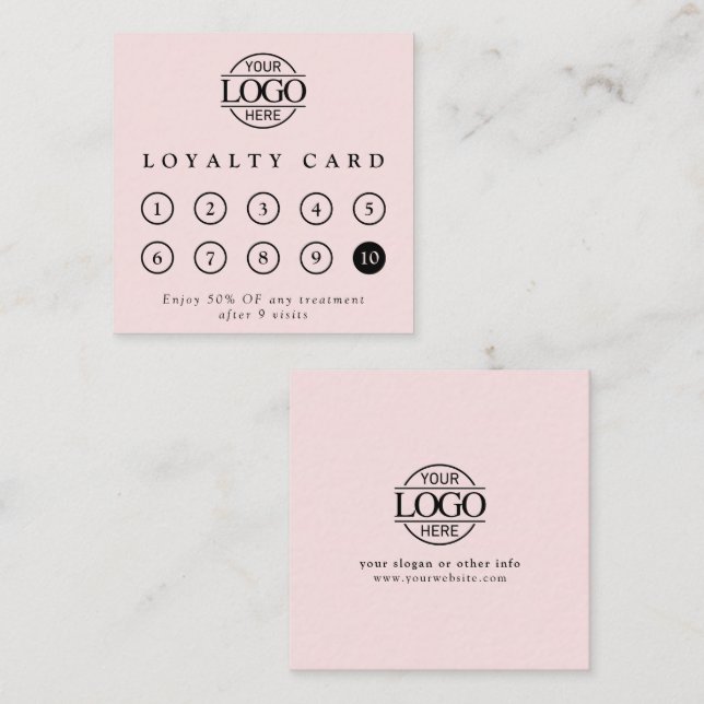 Modern Simple Professional Custom Business Logo  Loyalty Card (Front/Back)