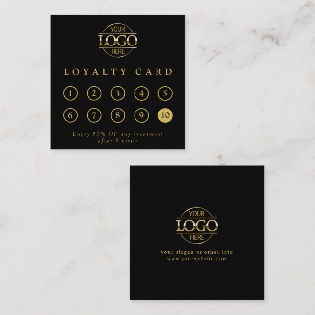 Modern Simple Professional Custom Business Logo  Loyalty Card (Front/Back)