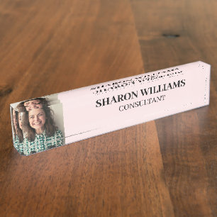 Modern Simple Professional Custom Photo Executive Nameplate
