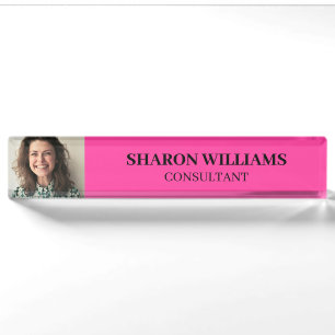 Modern Simple Professional Custom Photo Executive Nameplate