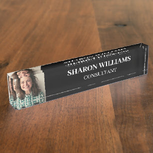 Modern Simple Professional Custom Photo Executive Nameplate