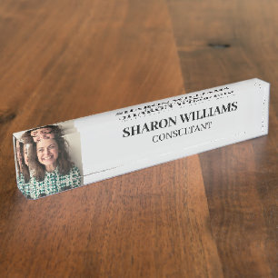 Modern Simple Professional Custom Photo Executive Nameplate