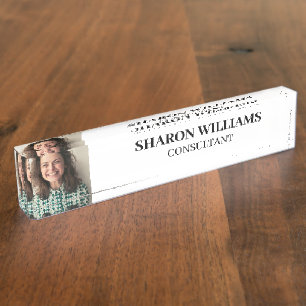 Modern Simple Professional Custom Photo Executive Nameplate
