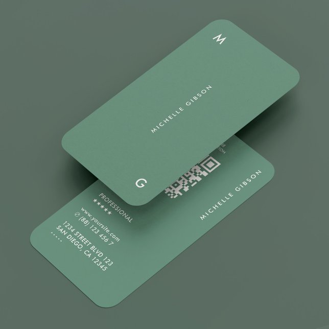 Modern Simple Professional Dusty Teal  Business Card (Modern Simple Professional Dusty Teal Business Card
)