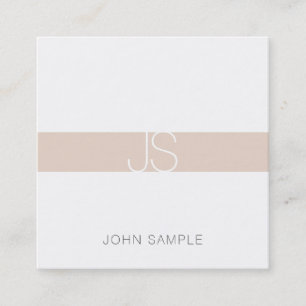 Modern Simple Professional Elegant Monogrammed Square Business Card
