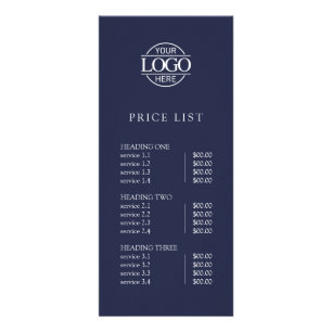 Modern Simple Professional Logo Menu Price List