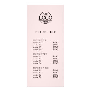 Modern Simple Professional Logo Menu Price List