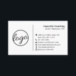 Modern Simple Professional Logo Social Media Icons Business Card<br><div class="desc">Professional business cards featuring a simple and modern design with your logo to the left and social media icons next to your contact info.  This basic and plain design in black and white can be customised to match your corporate branding and colours by clicking the "customise" button.</div>