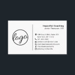 Modern Simple Professional Logo Social Media Icons Business Card<br><div class="desc">Professional business cards featuring a simple and modern design with your logo to the left and social media icons next to your contact info.  This basic and plain design in black and white can be customised to match your corporate branding and colours by clicking the "customise" button.</div>