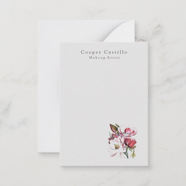 Modern Simple Professional Minimalist Magnolias Card (Front)
