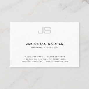 Modern Simple Professional Monogram Template Chic Business Card