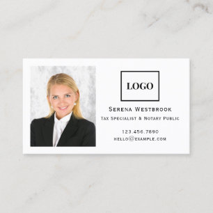 Modern Simple Professional Photo Logo and QR Code Business Card