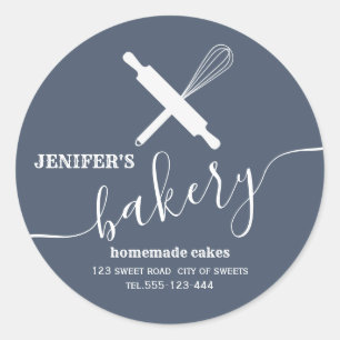 Modern simple Professional rolling pin whisk Cla Classic Round Sticker