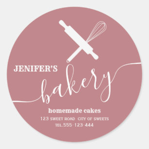 Modern simple Professional rolling pin whisk Clas Classic Round Sticker